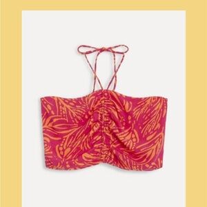The Bird’s Papaya line- Sleeveless cropped top with sweetheart neckline